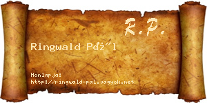 Ringwald Pál névjegykártya